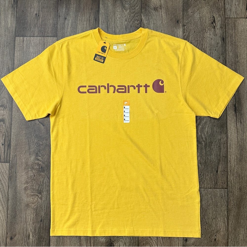 Carhartt Loose Fit Heavyweight Logo T-Shirt Men's Size M Yellow